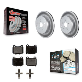 Rear Coated Disc Brake Rotors And Ceramic Pads Kit For Subaru Impreza WRX STI