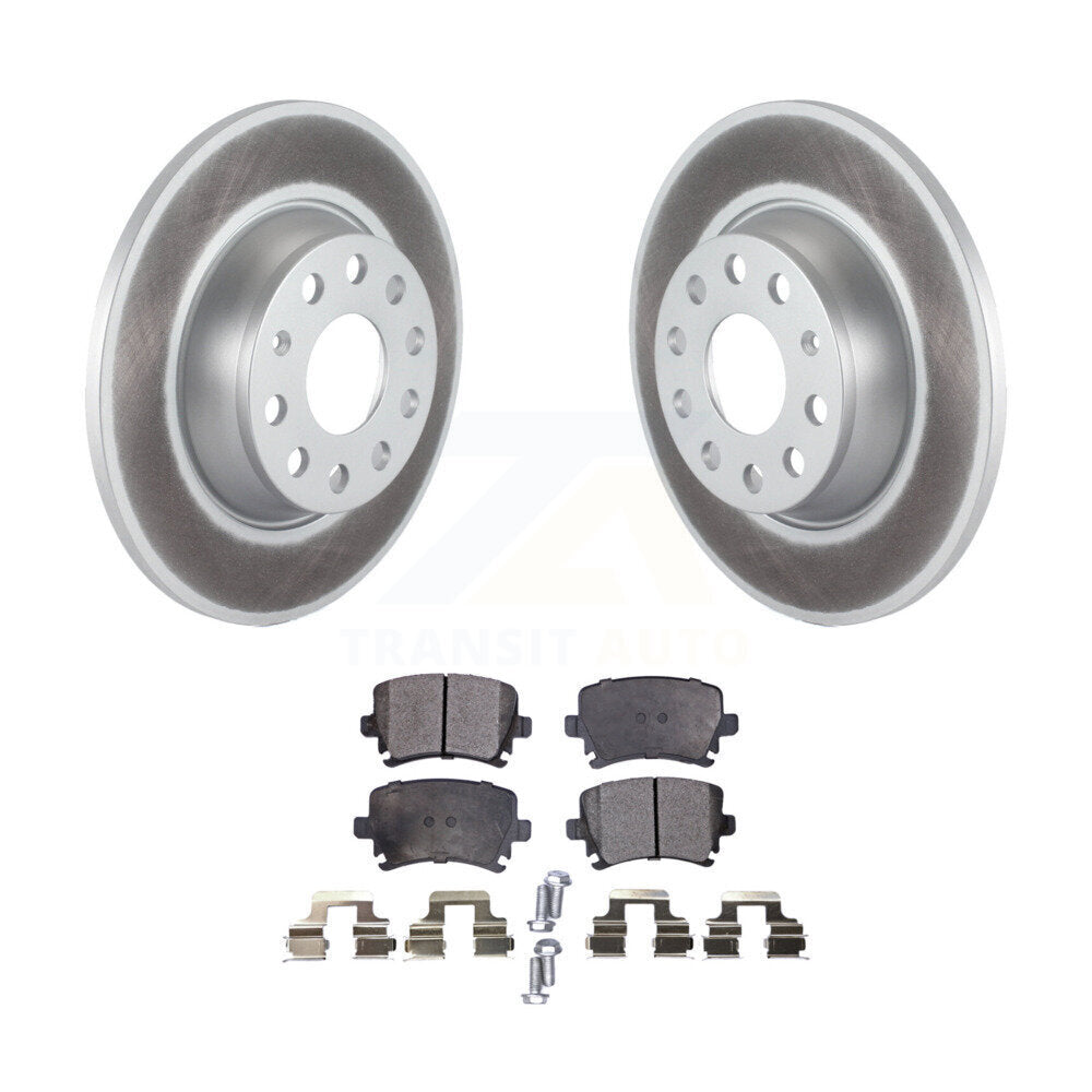 Rear Coated Brake Rotor Ceramic Pad Kit For Volkswagen Jetta Passat GTI Eos Audi