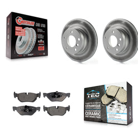 [Rear] 2008-2013 BMW 128i Premium Coated Rotors & Ceramic Pads Brake Kit For Max Braking
