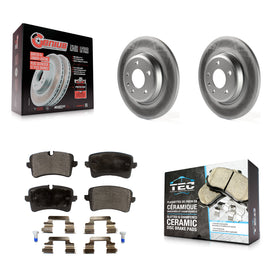 Rear Coated Disc Brake Rotors And Ceramic Pads Kit For Audi A7 Quattro A6