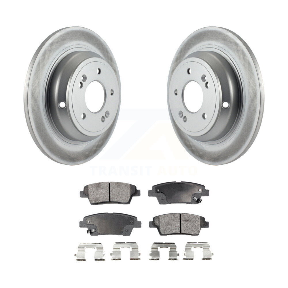 Rear Coated Disc Brake Rotors & Ceramic Pad Kit For Hyundai Genesis G80 Kia K900