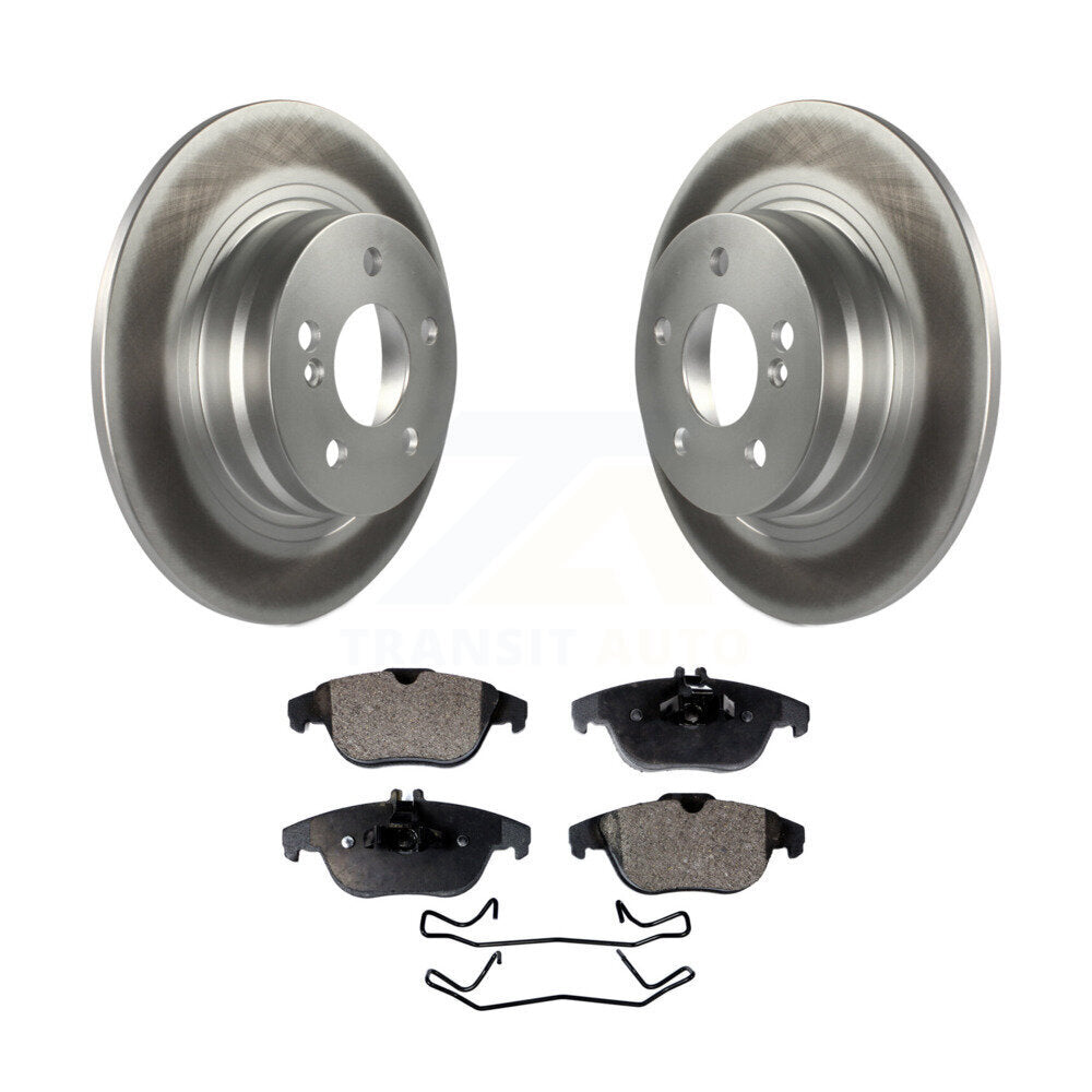 Rear Coated Disc Brake Rotors & Ceramic Pad Kit For Mercedes-Benz C300 C250 C230