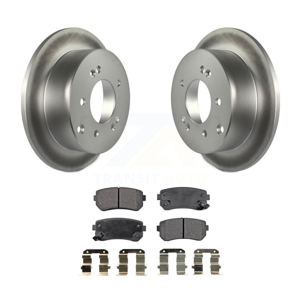 Rear Coated Disc Brake Rotors And Ceramic Pads Kit For Kia Forte Koup Forte5