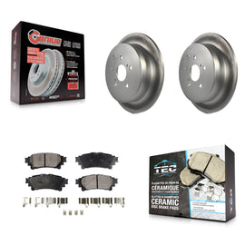 Rear Coated Brake Rotor Ceramic Pad Kit For Toyota Highlander Sienna Lexus RX350