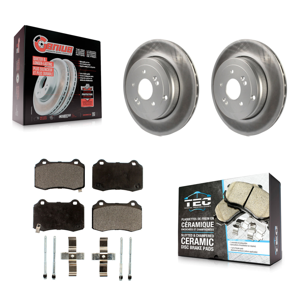 Rear Coated Disc Brake Rotors And Ceramic Pads Kit For Hyundai Genesis Coupe
