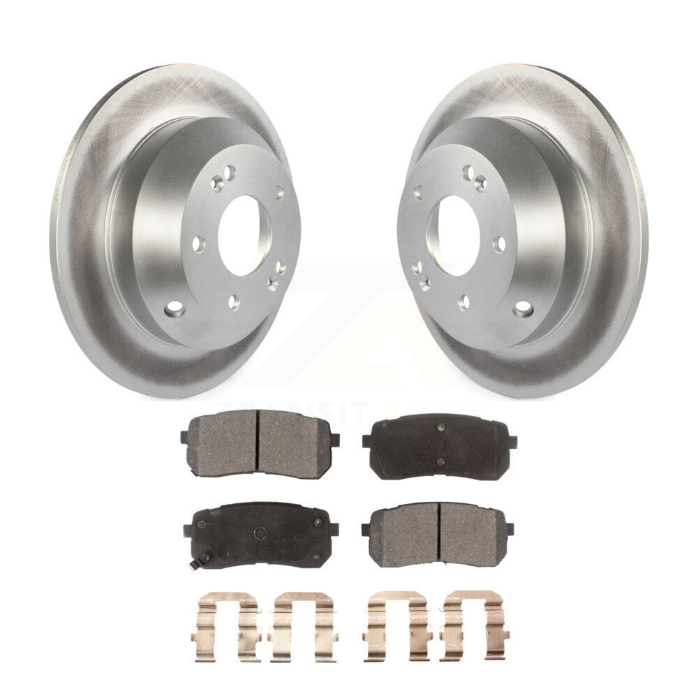 Rear Coated Disc Brake Rotors And Ceramic Pads Kit For 2015-2019 Kia Sedona