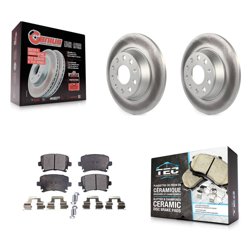 Rear Coat Brake Rotor Ceramic Pad Kit For Volkswagen Tiguan CC Jetta Audi Passat