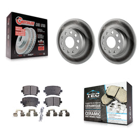 Rear Coated Disc Brake Rotors And Ceramic Pads Kit For Volkswagen GTI