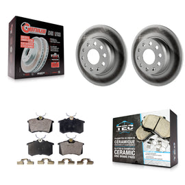 Rear Coated Disc Brake Rotors And Ceramic Pads Kit For Volkswagen Beetle Golf