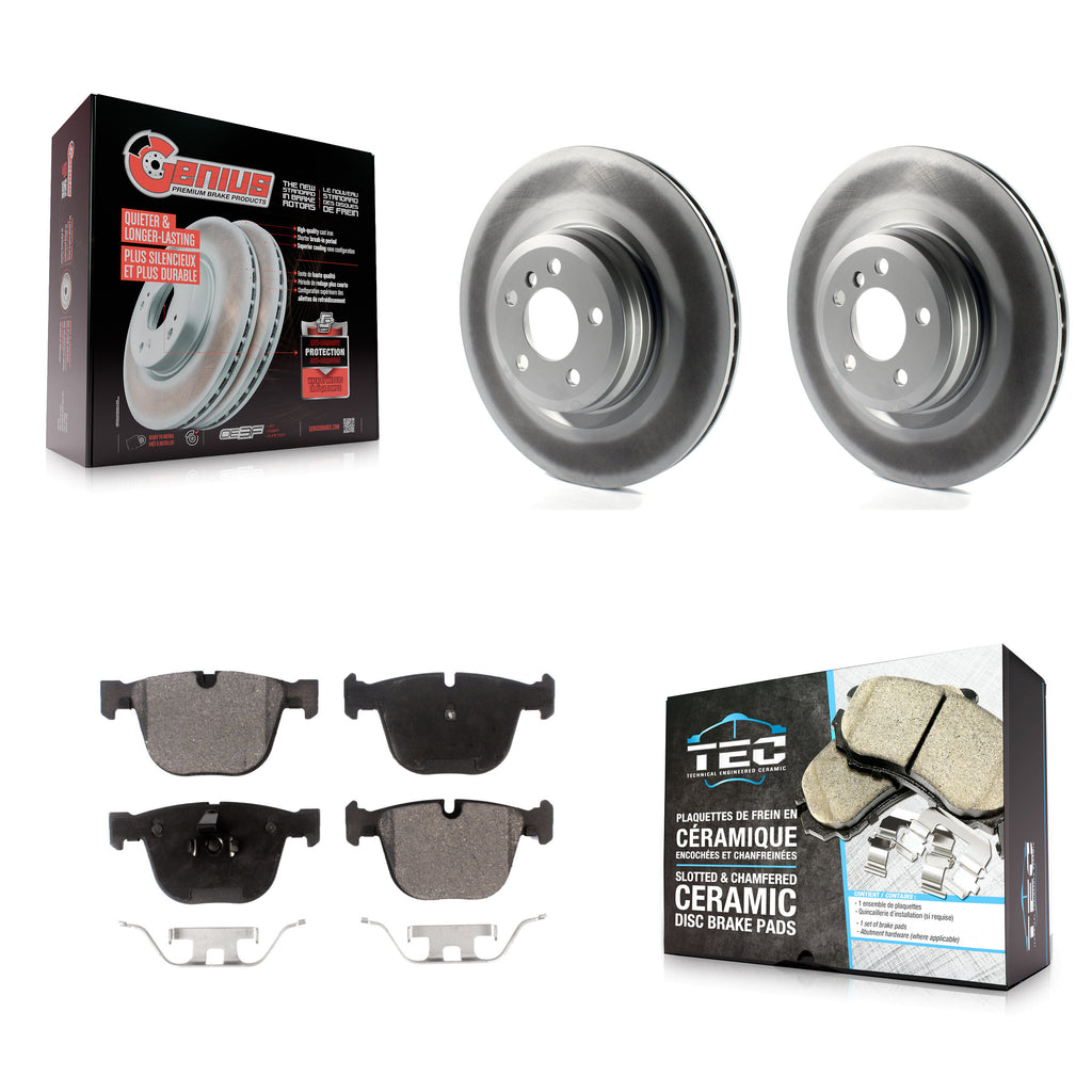 Rear Coat Brake Rotor Ceramic Pad Kit For BMW 750Li xDrive 750i 550i GT Alpina 7
