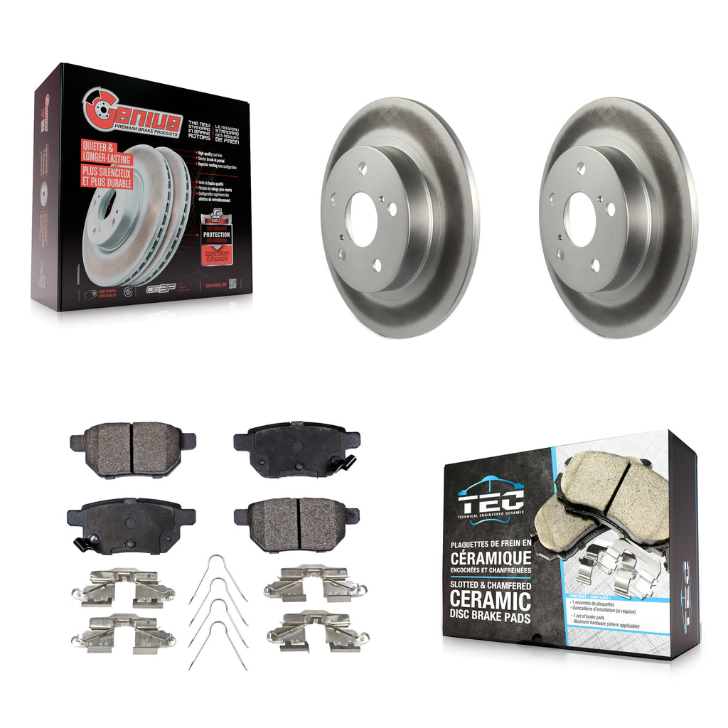 [Rear] 2011-2016 Scion tC Premium Coated Rotors & Ceramic Pads Brake Kit For Max Braking