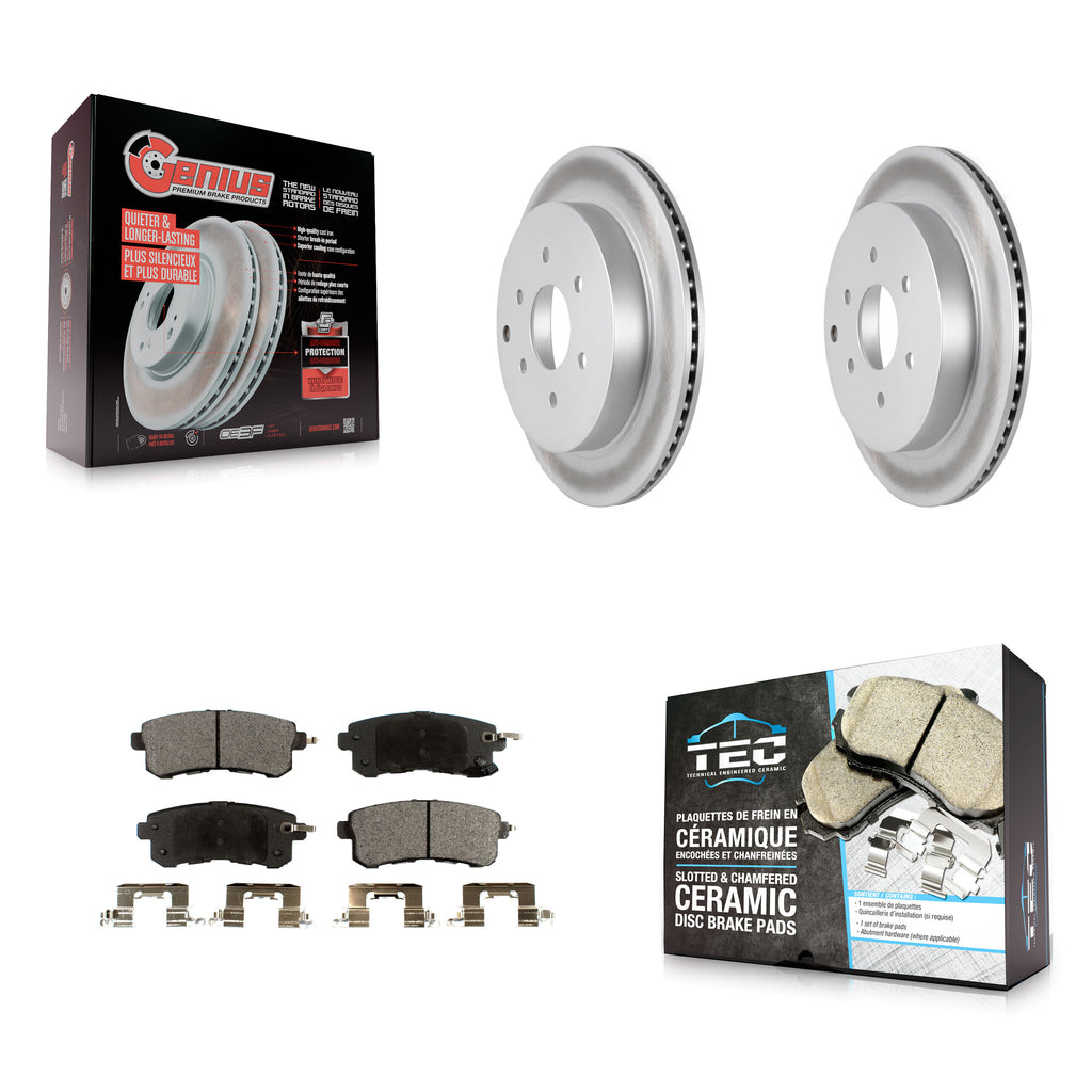Rear Coat Disc Brake Rotors Ceramic Pad Kit For INFINITI Nissan Armada QX80 QX56