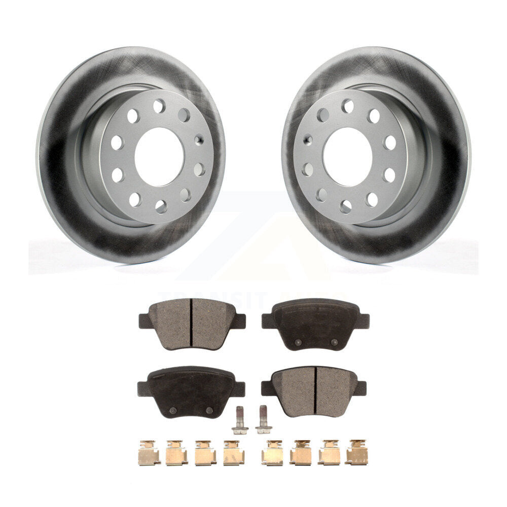 Rear Coated Disc Brake Rotors And Ceramic Pads Kit For Volkswagen Beetle GTI Eos