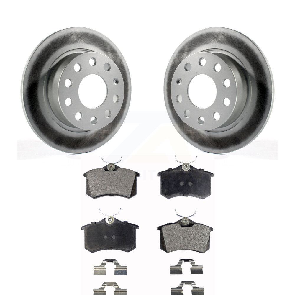 Rear Coated Disc Brake Rotors And Ceramic Pads Kit For Volkswagen Jetta