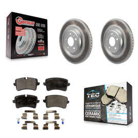 Rear Coated Brake Rotors Ceramic Pad Kit For Audi A6 Quattro A7 Porsche Macan A8
