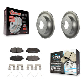 Rear Coated Brake Rotor & Ceramic Pad Kit For Kia Soul Forte Hyundai Veloster GT