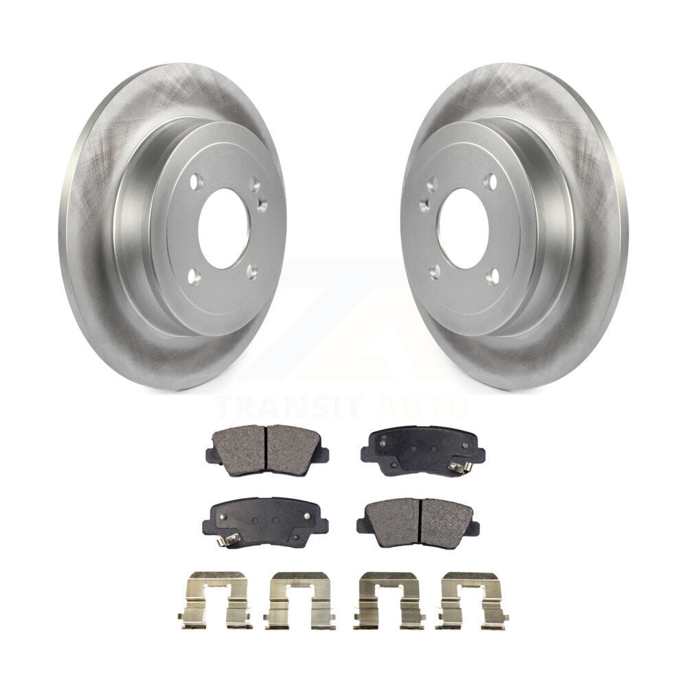 Rear Coated Disc Brake Rotors And Ceramic Pads Kit For 2011 Hyundai Accent