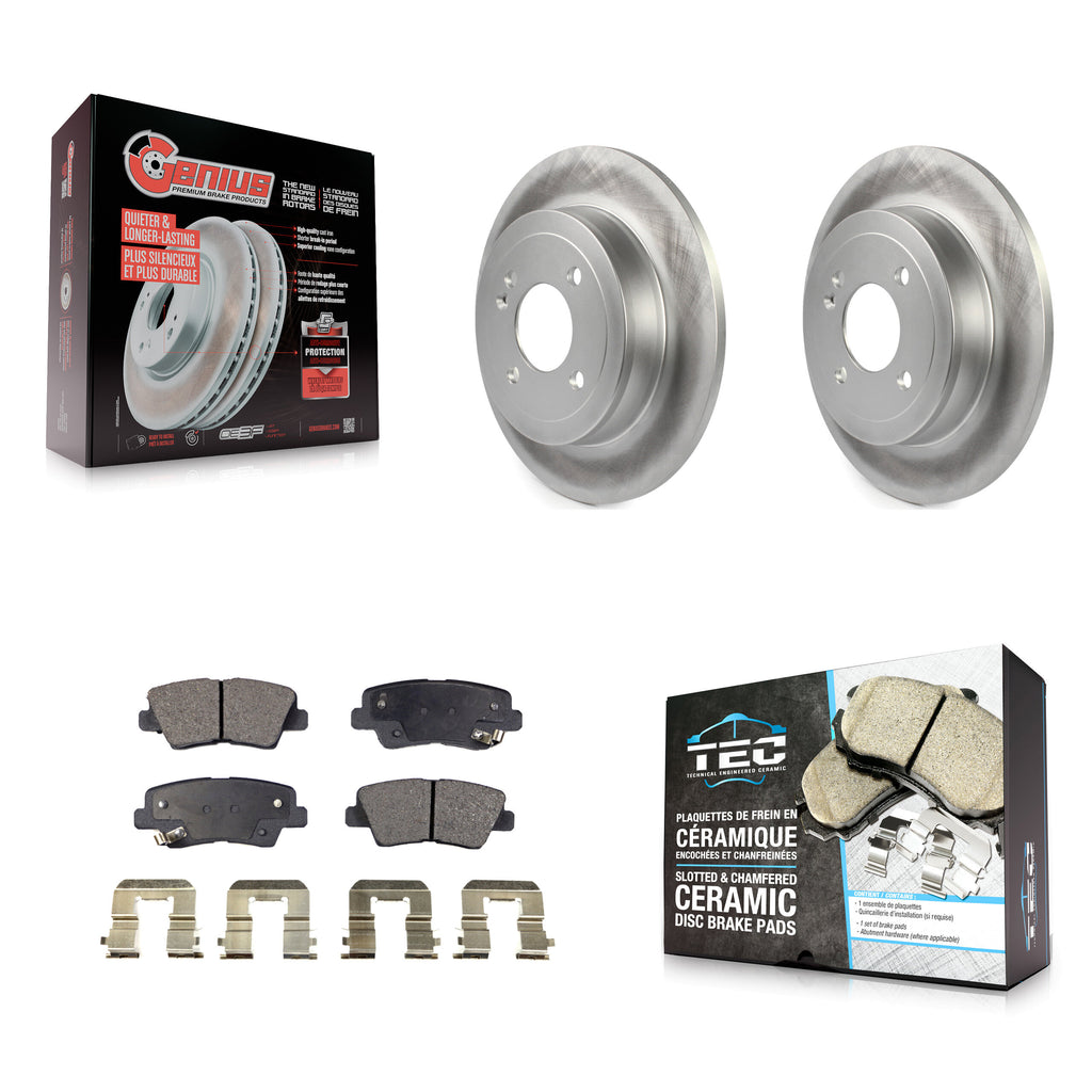 [Rear] 2011 Hyundai Accent Premium Coated Rotors & Ceramic Pads Brake Kit For Max Braking