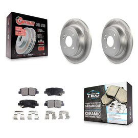 Rear Coated Disc Brake Rotors And Ceramic Pads Kit For Hyundai Accent Kia Rio