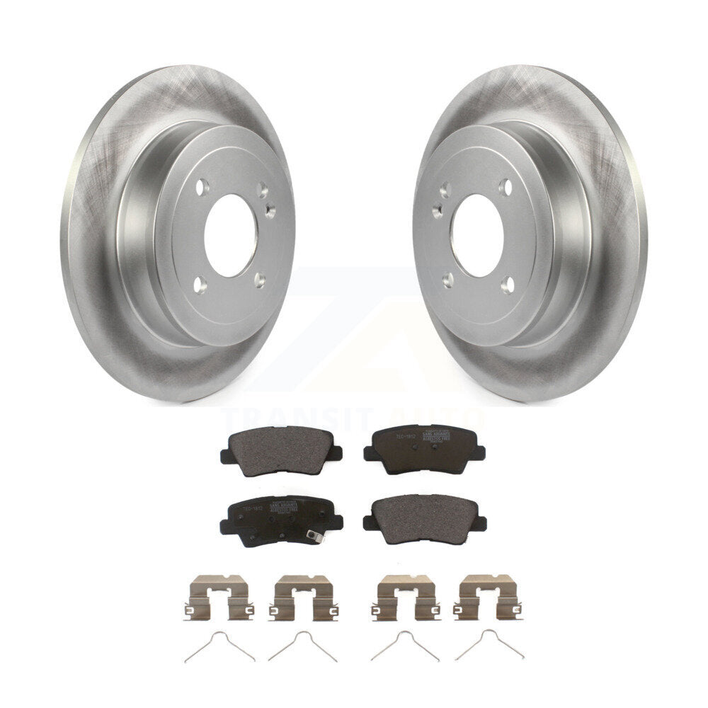 Rear Coated Disc Brake Rotors And Ceramic Pads Kit For Hyundai Accent Kia Rio