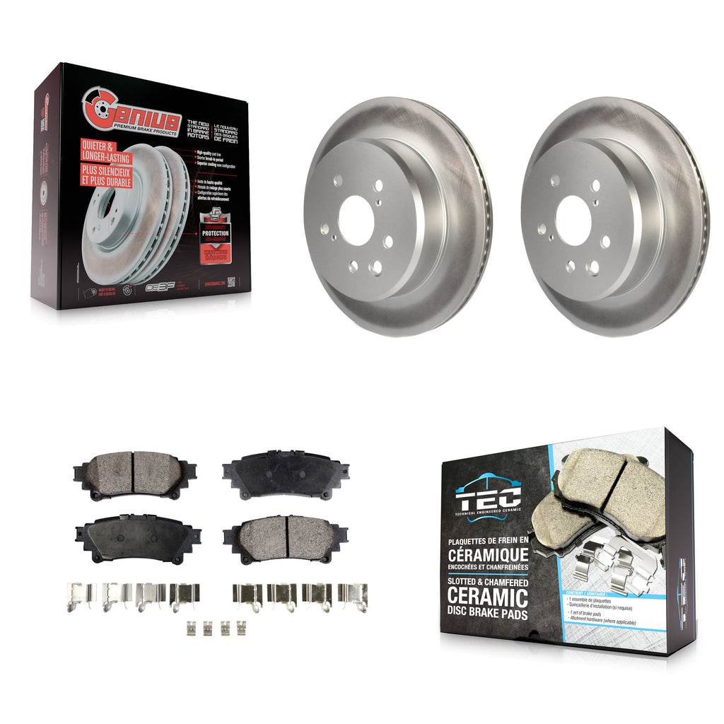 Rear Coated Brake Rotor Ceramic Pad Kit For Lexus GS350 IS300 IS200t IS350 RC350