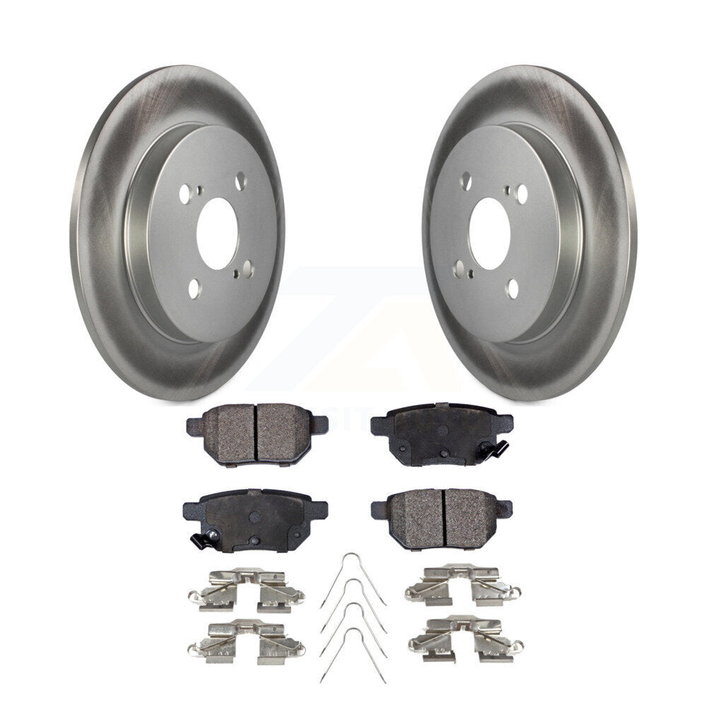 Rear Coated Disc Brake Rotors And Ceramic Pads Kit For 2012-2018 Toyota Yaris