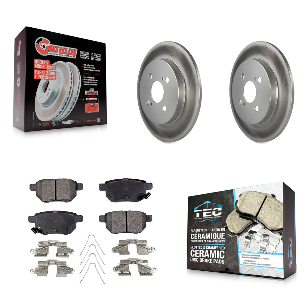 [Rear] 2012-2018 Toyota Yaris Premium Coated Rotors & Ceramic Pads Brake Kit For Max Braking