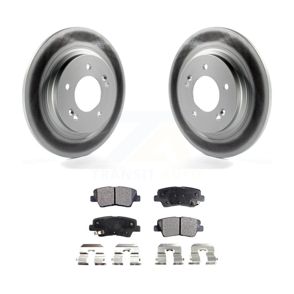 Rear Coat Disc Brake Rotor Ceramic Pad Kit For Kia Optima Hyundai Sonata Soul EV