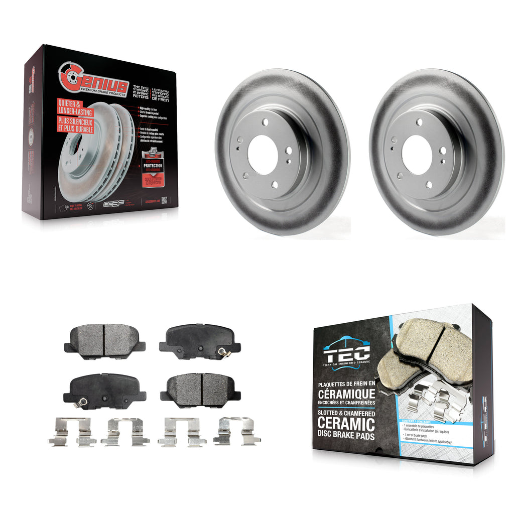 Rear Coated Brake Rotors Ceramic Pad Kit For Mitsubishi Outlander Sport PHEV RVR