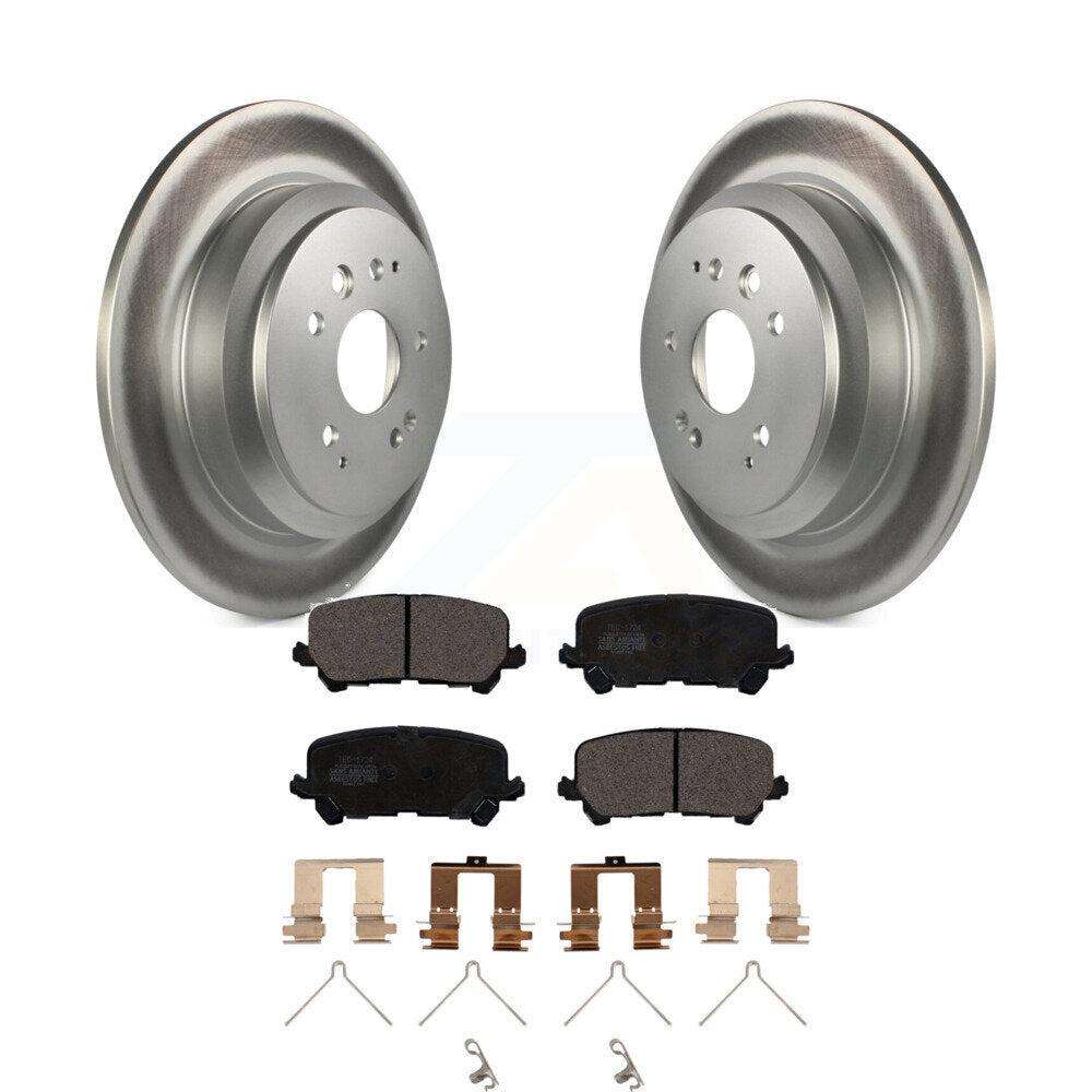 Rear Coated Disc Brake Rotors And Ceramic Pads Kit For 2014-2016 Acura MDX