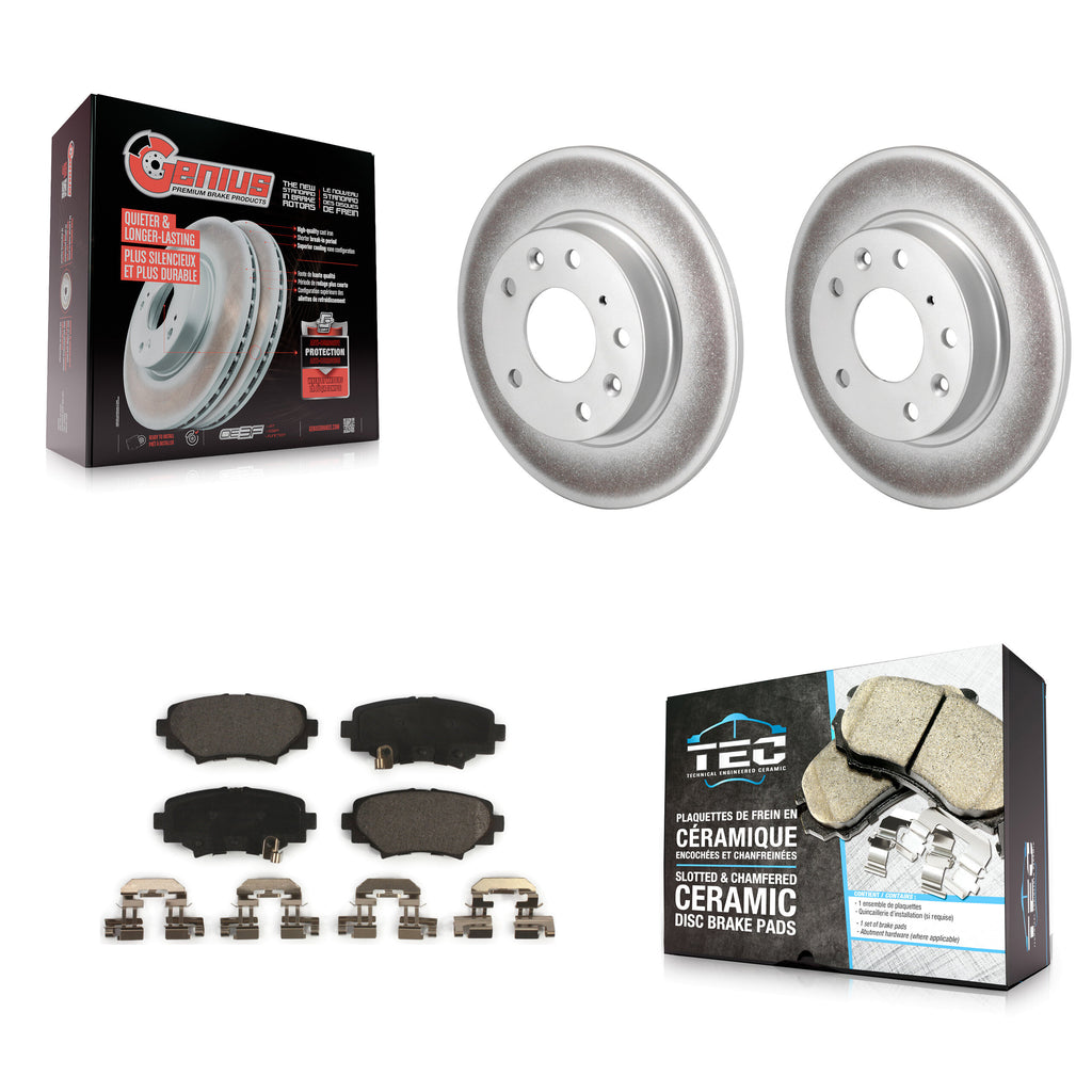 Rear Coated Disc Brake Rotors And Ceramic Pads Kit For Mazda 3 Sport
