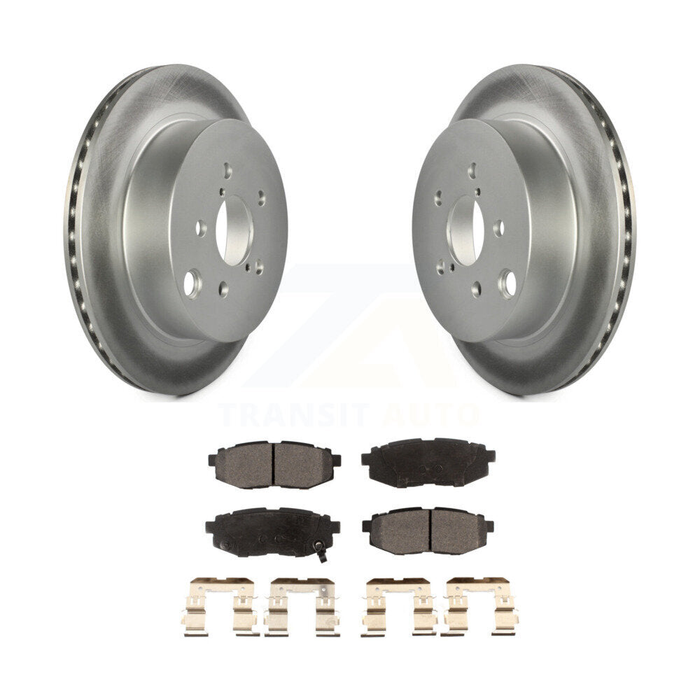 Rear Coated Disc Brake Rotors Ceramic Pad Kit For 2014-2018 Subaru Forester 2.0L