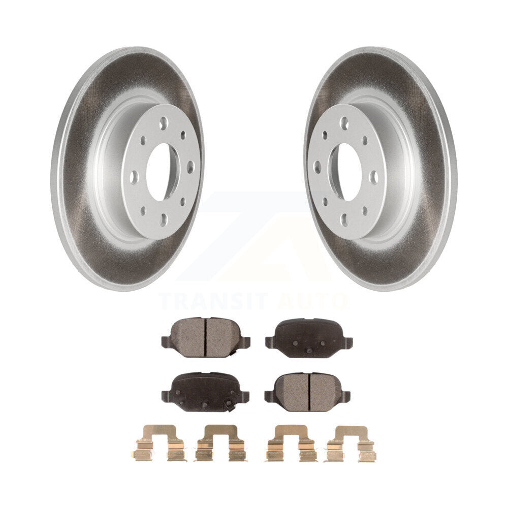 Rear Coated Disc Brake Rotors And Ceramic Pads Kit For Fiat 500