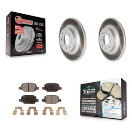 Rear Coated Disc Brake Rotors And Ceramic Pads Kit For Fiat 500