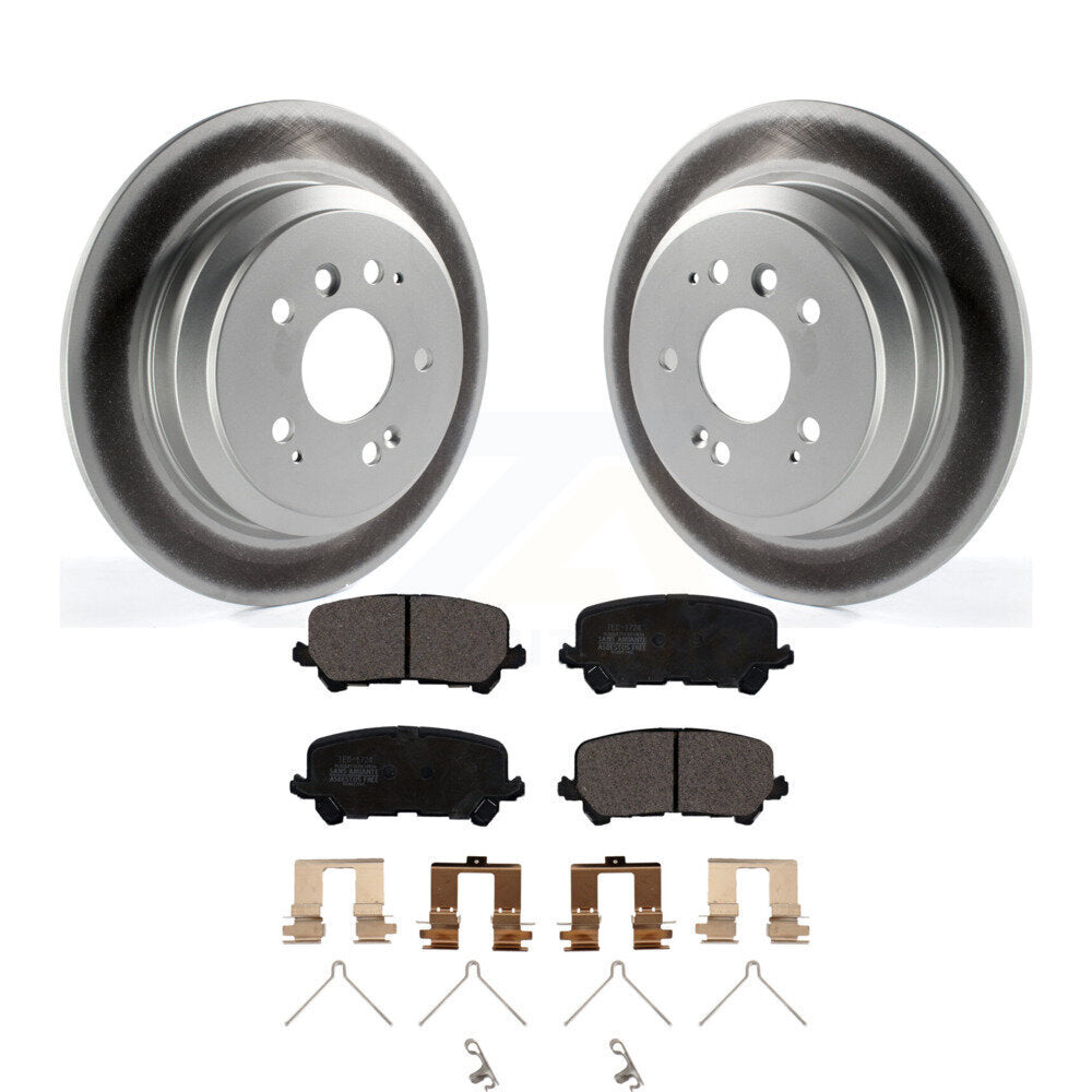 Rear Coated Disc Brake Rotors Ceramic Pad Kit For Honda Pilot Ridgeline Passport