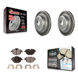 Rear Coat Brake Rotor Ceramic Pad Kit For BMW 528i 535i xDrive 535d ActiveHybrid