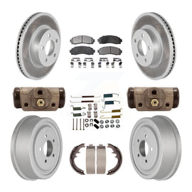 Front Rear Coated Brake Rotor Ceramic Pad & Drum Kit (9Pc) For Ford Ranger Mazda