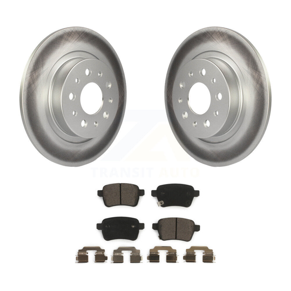 Rear Coated Disc Brake Rotors And Ceramic Pads Kit For 2014-2020 Fiat 500L