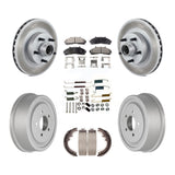 Front Rear Coat Disc Brake Rotors Hub Ceramic Pad Drum Kit (7Pc) For Ford Ranger