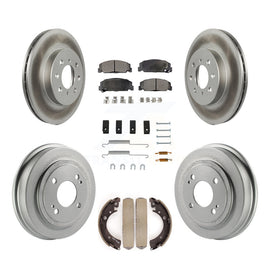 Front Rear Coated Disc Brake Rotors Ceramic Pad & Drum Kit (7Pc) For Honda Civic