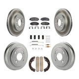 Front Rear Coat Brake Rotors Ceramic Pad Drum Kit (7Pc) For Honda Civic Acura EL