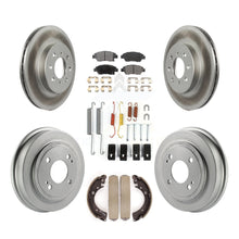 Load image into Gallery viewer, [Front+Rear] 2007-2008 Honda Fit Coated Rotor Drum Brake Kit &amp; Ceramic Pads For Max Braking