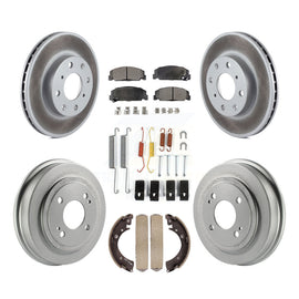 Front Rear Coated Disc Brake Rotors Ceramic Pad & Drum Kit (7Pc) For Honda Civic