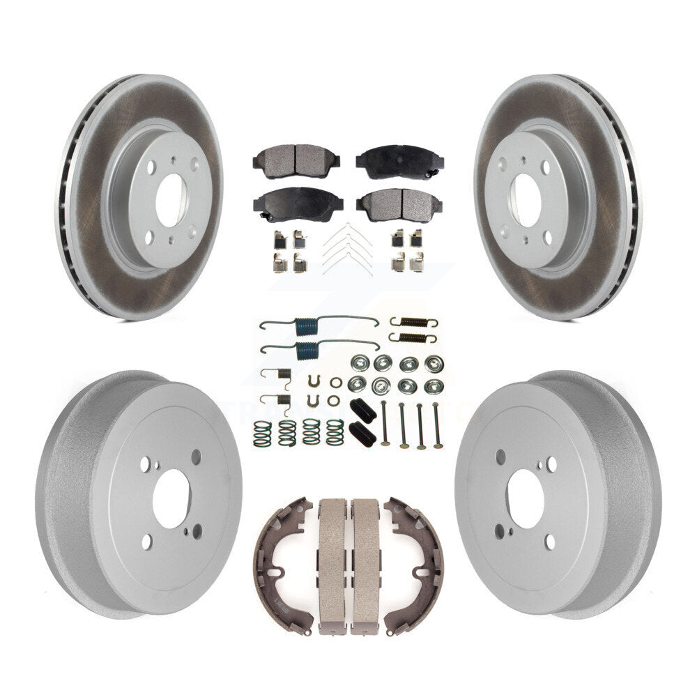 Front Rear Coated Brake Rotors Ceramic Pad Drum Kit (7Pc) For Toyota Corolla Geo