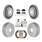 Front Rear Coated Disc Brake Rotor Ceramic Pad Drum Kit (7Pc) For Toyota Corolla