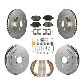 Front Rear Coated Disc Brake Rotors Ceramic Pad Drum Kit (7Pc) For Toyota Celica