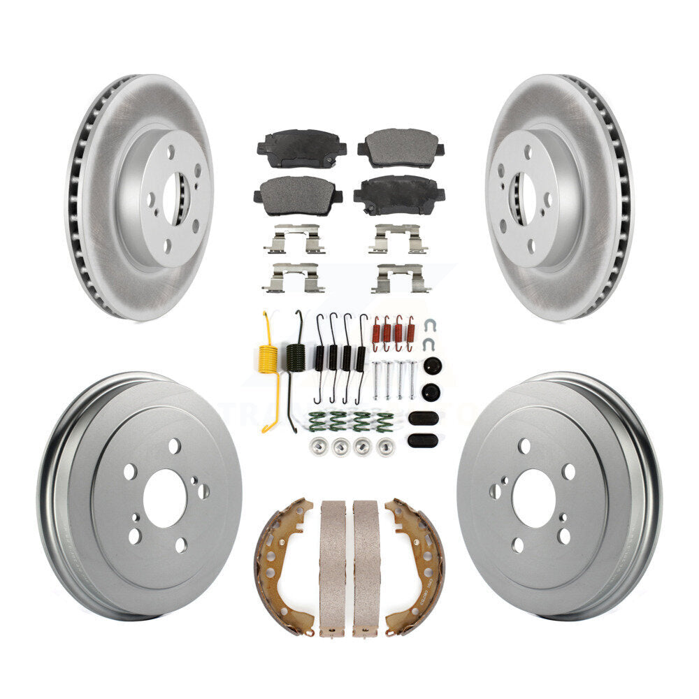 [Front+Rear] 04-07 Toyota Prius Coated Rotor Drum Brake Kit & Ceramic Pads For Max Braking