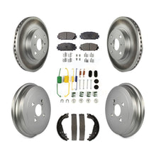 Load image into Gallery viewer, Front Rear Coated Disc Brake Rotor Ceramic Pad &amp; Drum Kit (7Pc) For Toyota Yaris