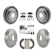 Charger l'image dans la galerie, Front Rear Coated Brake Rotor Ceramic Pad Drum Kit (7Pc) For Nissan Sentra Versa
