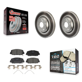 Front Coated Disc Brake Rotor & Ceramic Pad Kit For Honda Civic Accord Acura ILX
